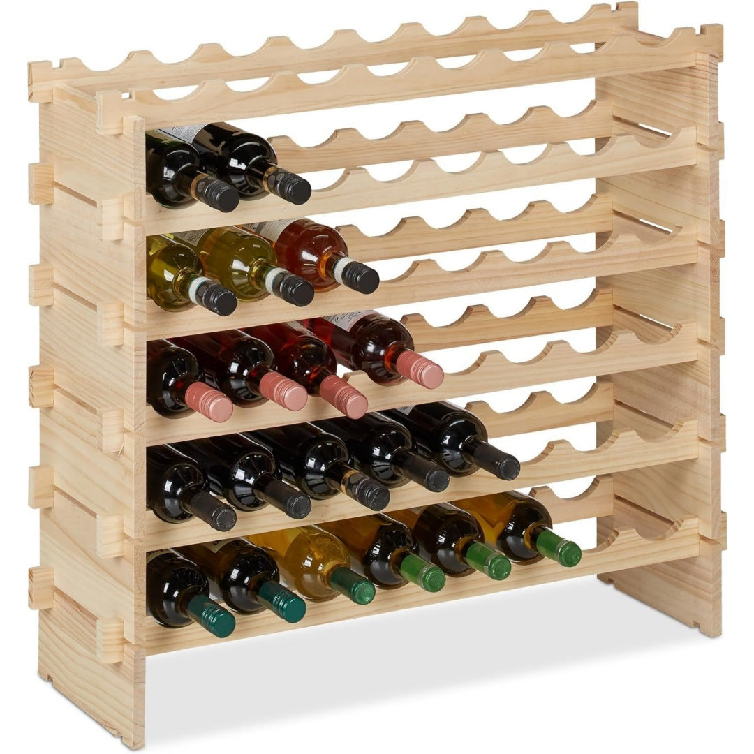 Linea essenziale porta bottiglie da vino in legno impilabile