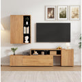 Linea essenziale set soggiorno in legno da parete rosso