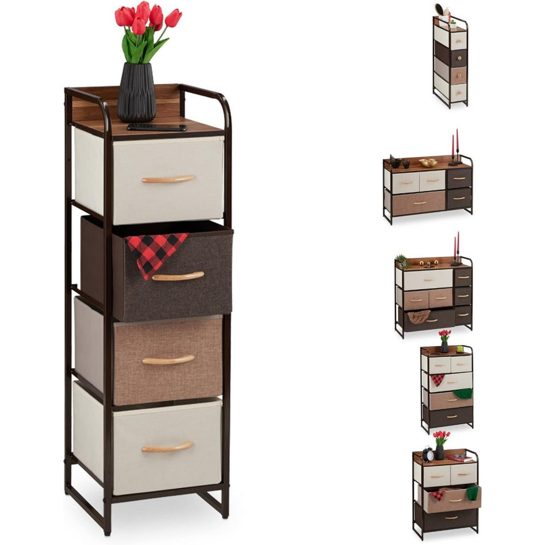 Linea essenziale  Comò e cassettiere in tessuto marrone